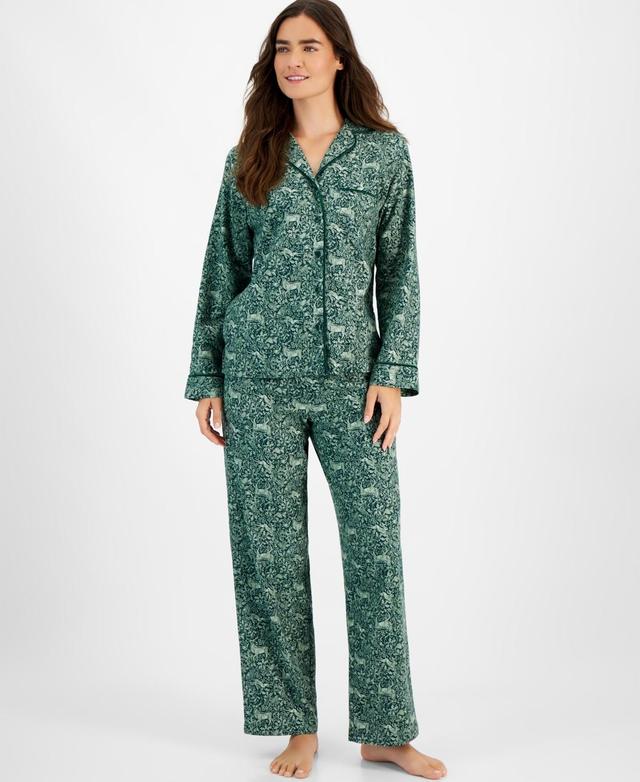 Charter Club Womens 2-Pc. Cotton Flannel Pajamas Set, Created for Macys Product Image