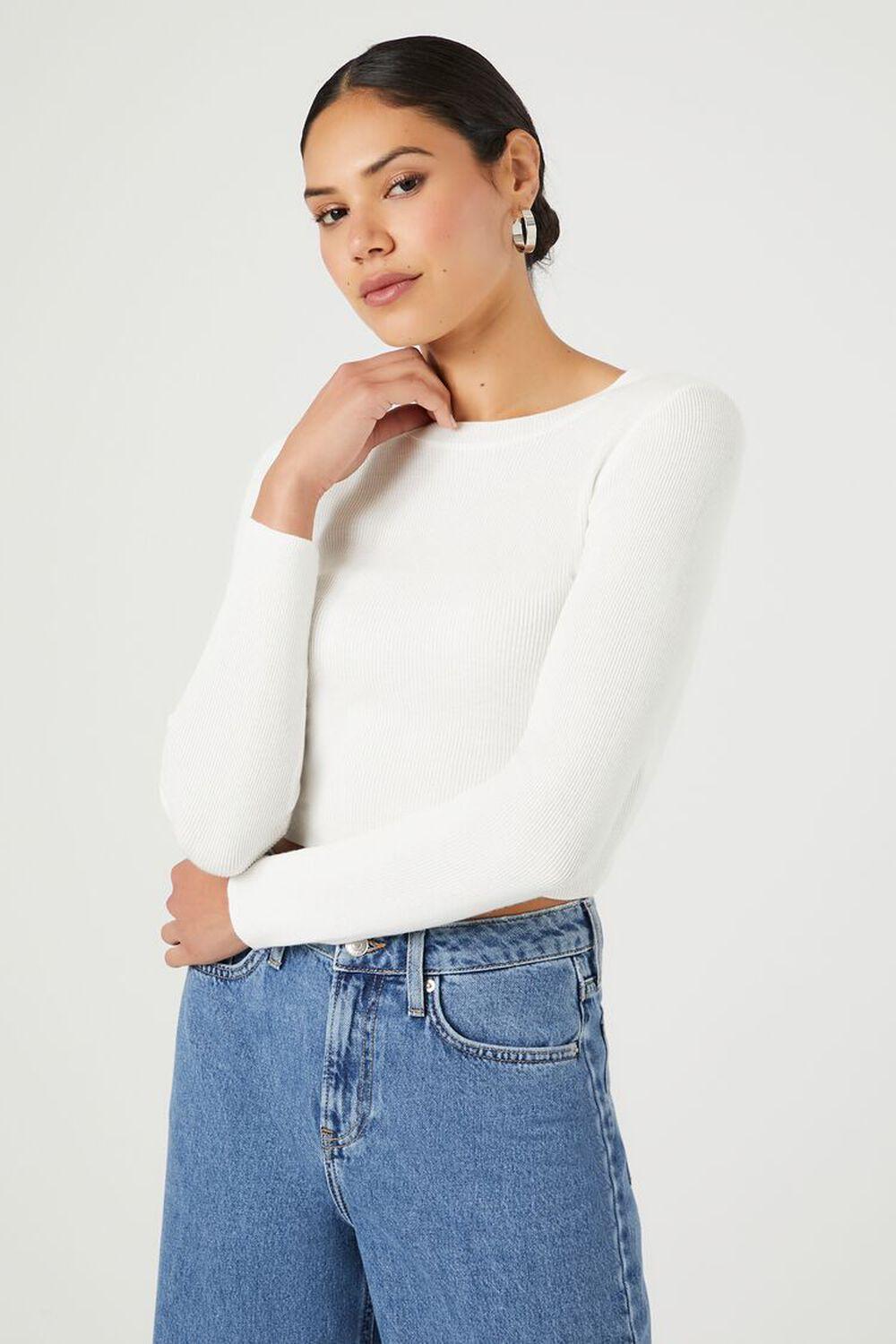 Ribbed Knit Cropped Sweater | Forever 21 Product Image