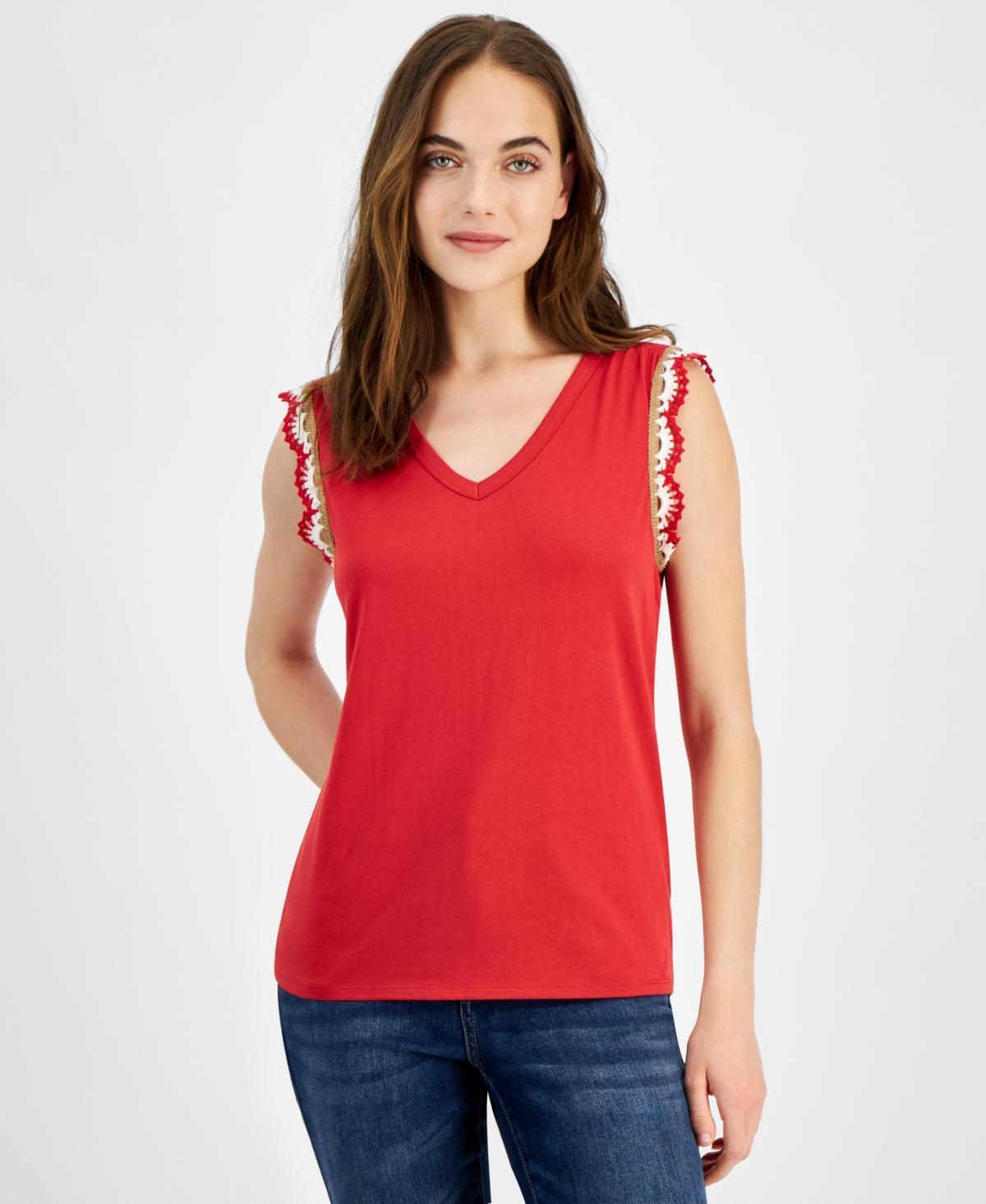 Women's Crochet-Trim Tank Top product image