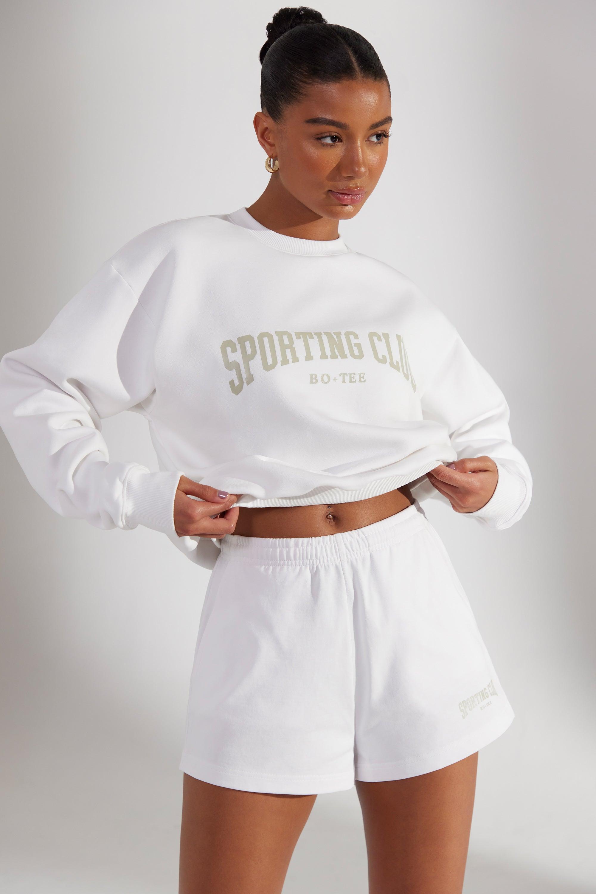 Sweat Shorts in White Female Product Image