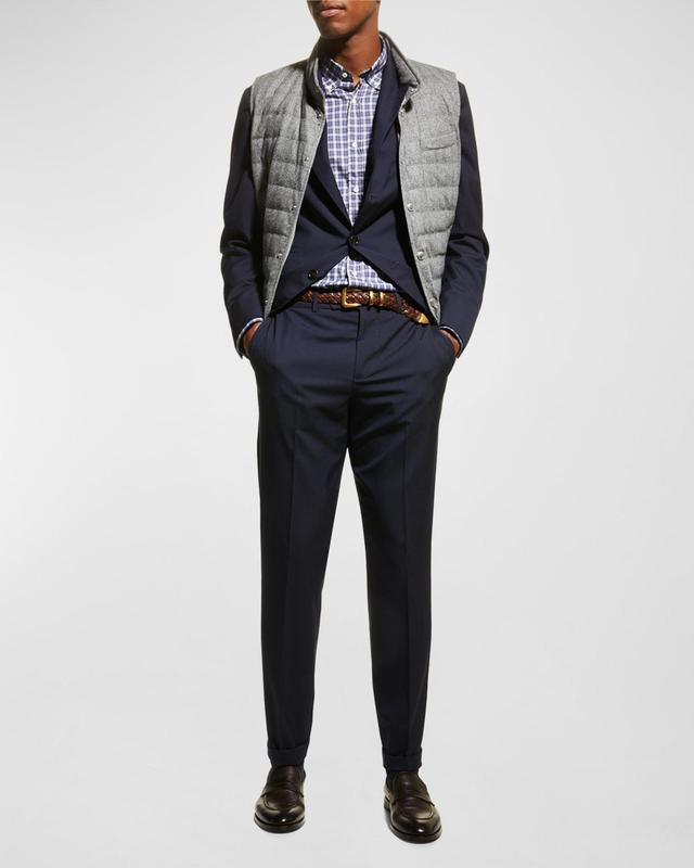 Mens Wool Three-Button Two-Piece Suit Product Image