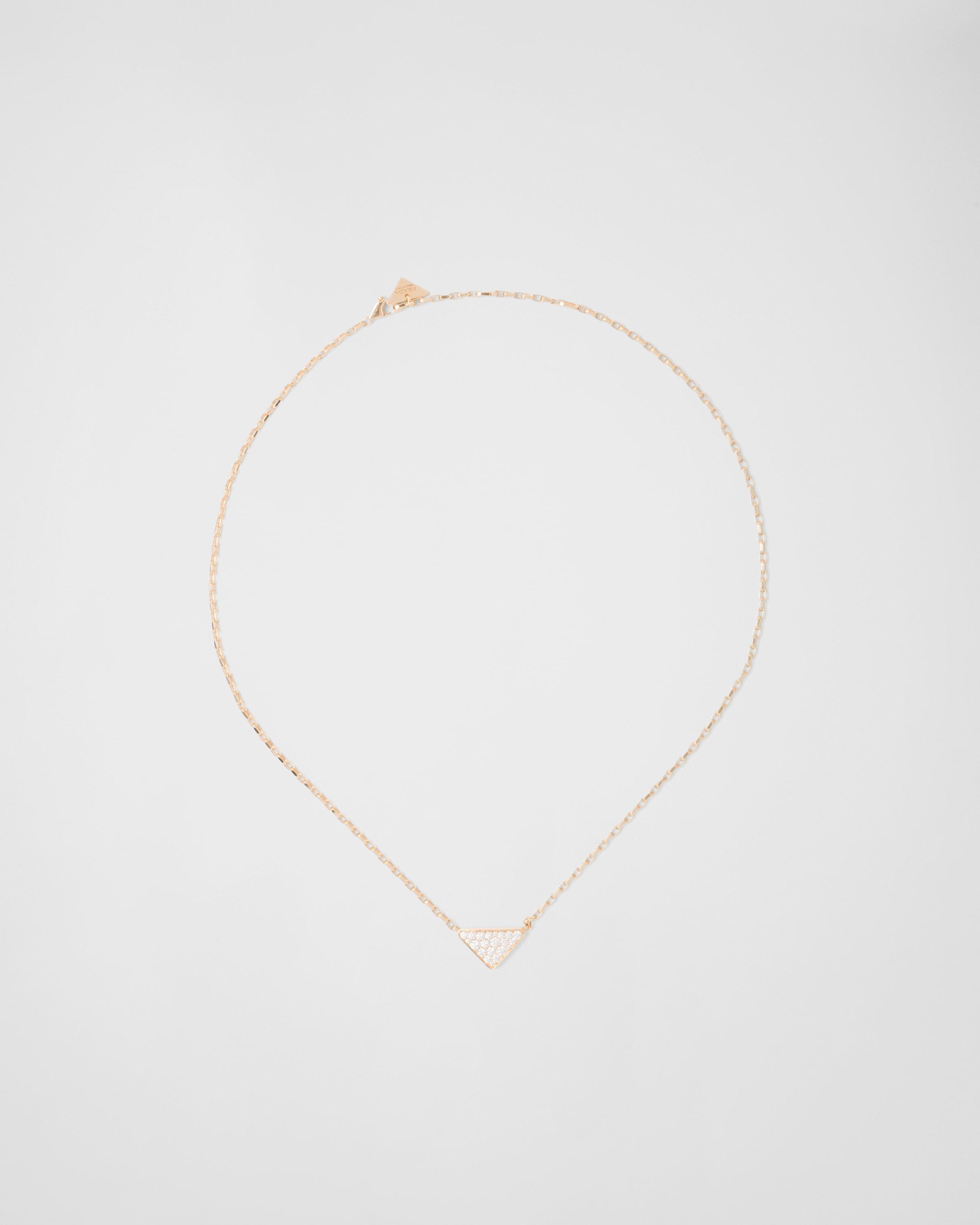 Eternal Gold Eternal mini triangle pendant necklace in yellow gold and diamonds Product Image