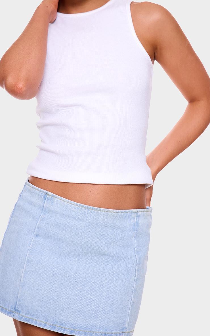 Light Blue Wash Micro Mini Denim Skirt Product Image