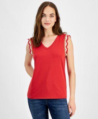 Women's Crochet-Trim Tank Top Product Image