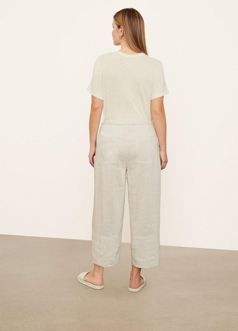 Striped Pull-On Cropped Pant Product Image