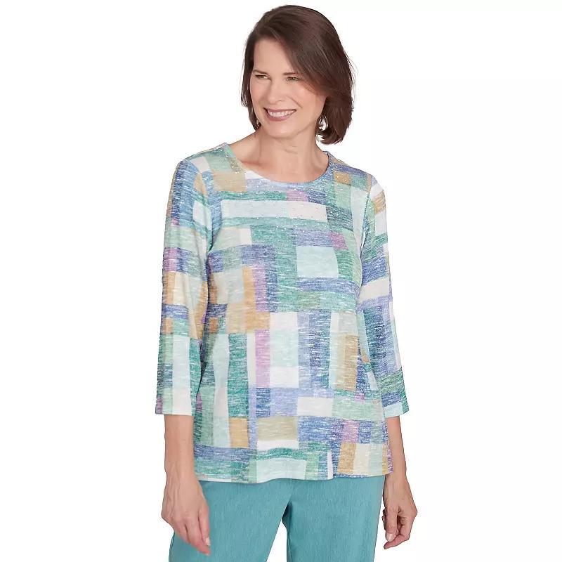 Womens Alfred Dunner Lake Hues Colorblock Top Product Image