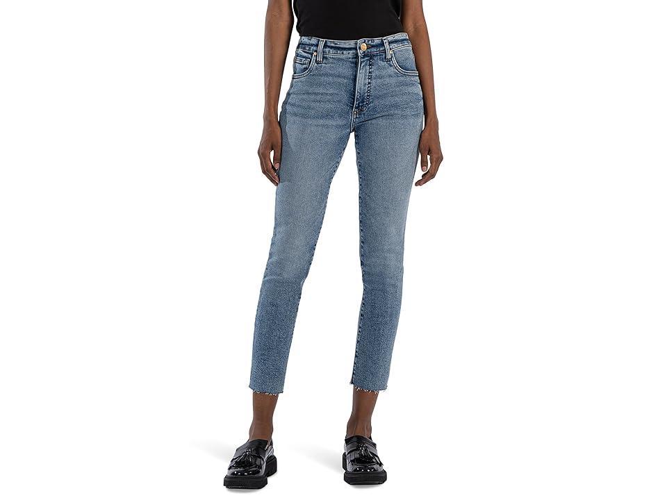 KUT from the Kloth Reese High Rise Fab Ab Ankle Straight Raw Hem (Incredible) Women's Jeans product image