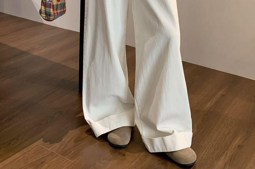 High Rise Plain Wide Leg Jeans Product Image