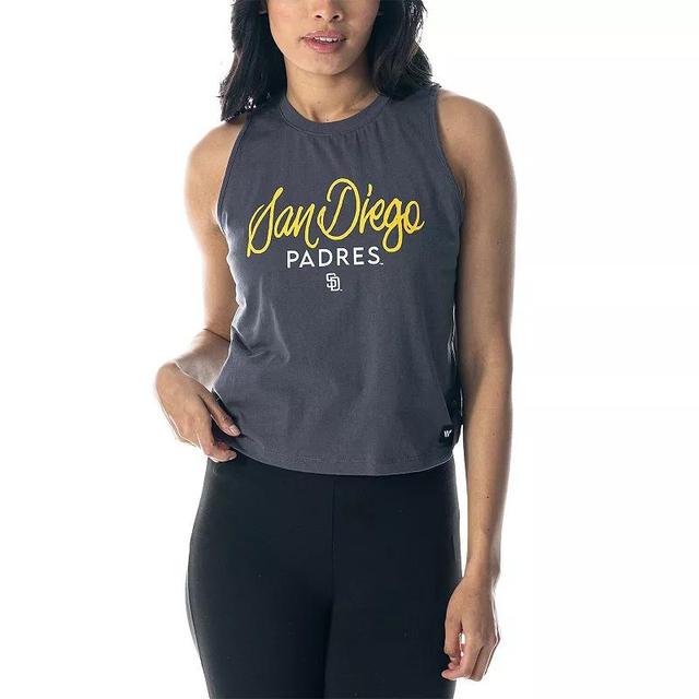 Womens The Wild Collective Charcoal San Diego Padres Side Knot Tank Top Product Image