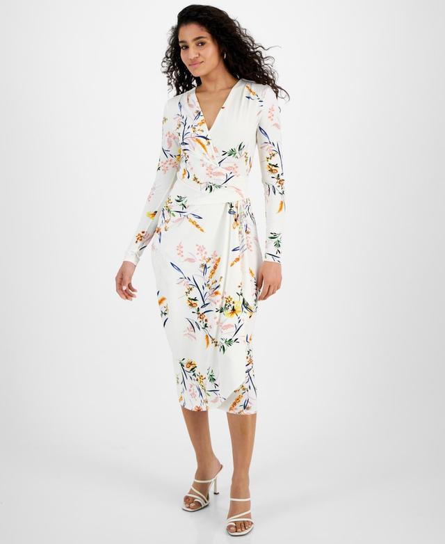 Rachel Rachel Roy Womens Nola V-Neck Jersey Midi Dress Product Image