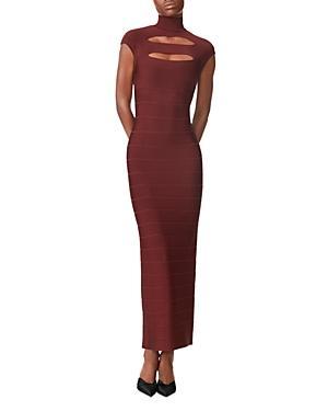 Herve Leger Icon Cap Sleeve Cut-Out Gown Product Image