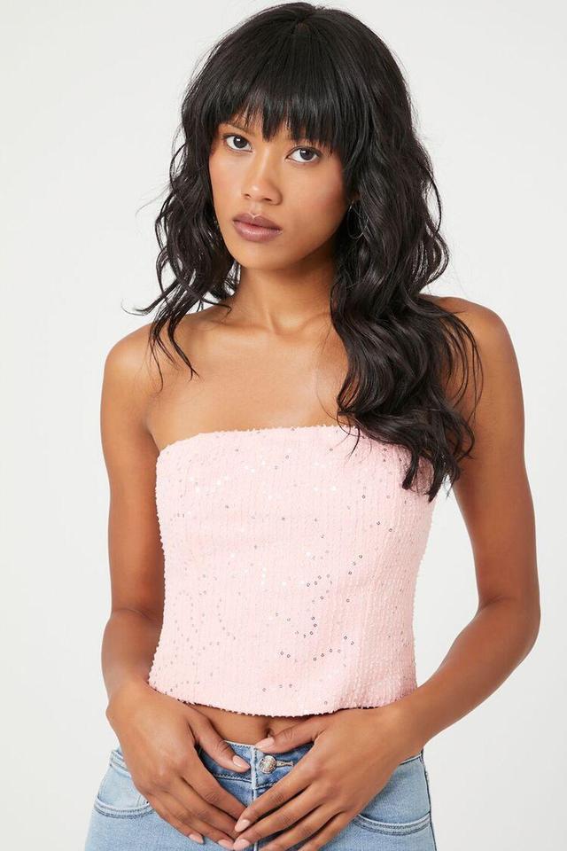 Sequin Cropped Tube Top | Forever 21 Product Image