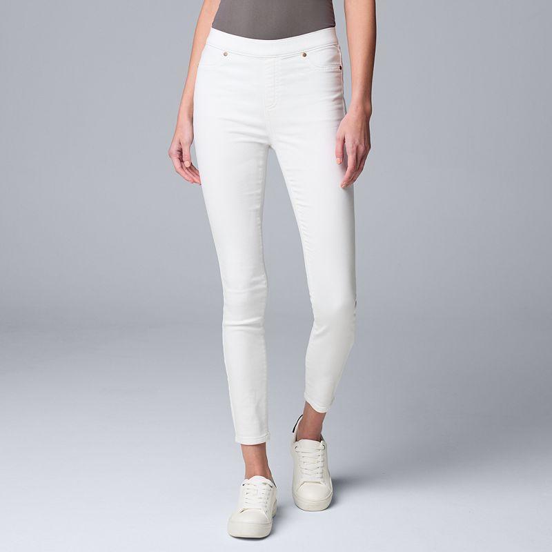 Womens Simply Vera Vera Wang Mid-Rise Shaping Denim Leggings Product Image