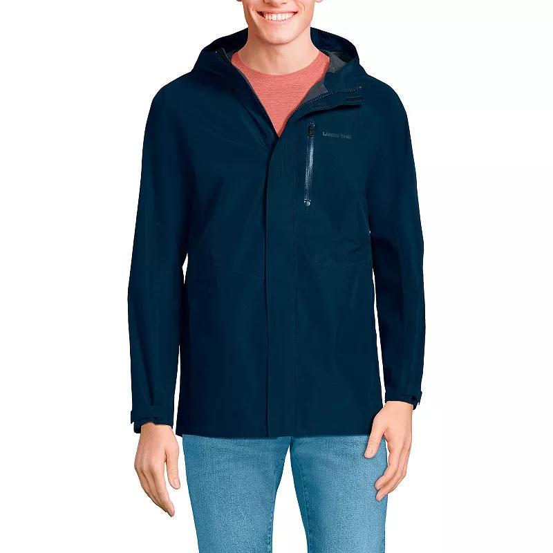 Mens Lands End Waterproof Hooded Packable Rain Jacket Product Image