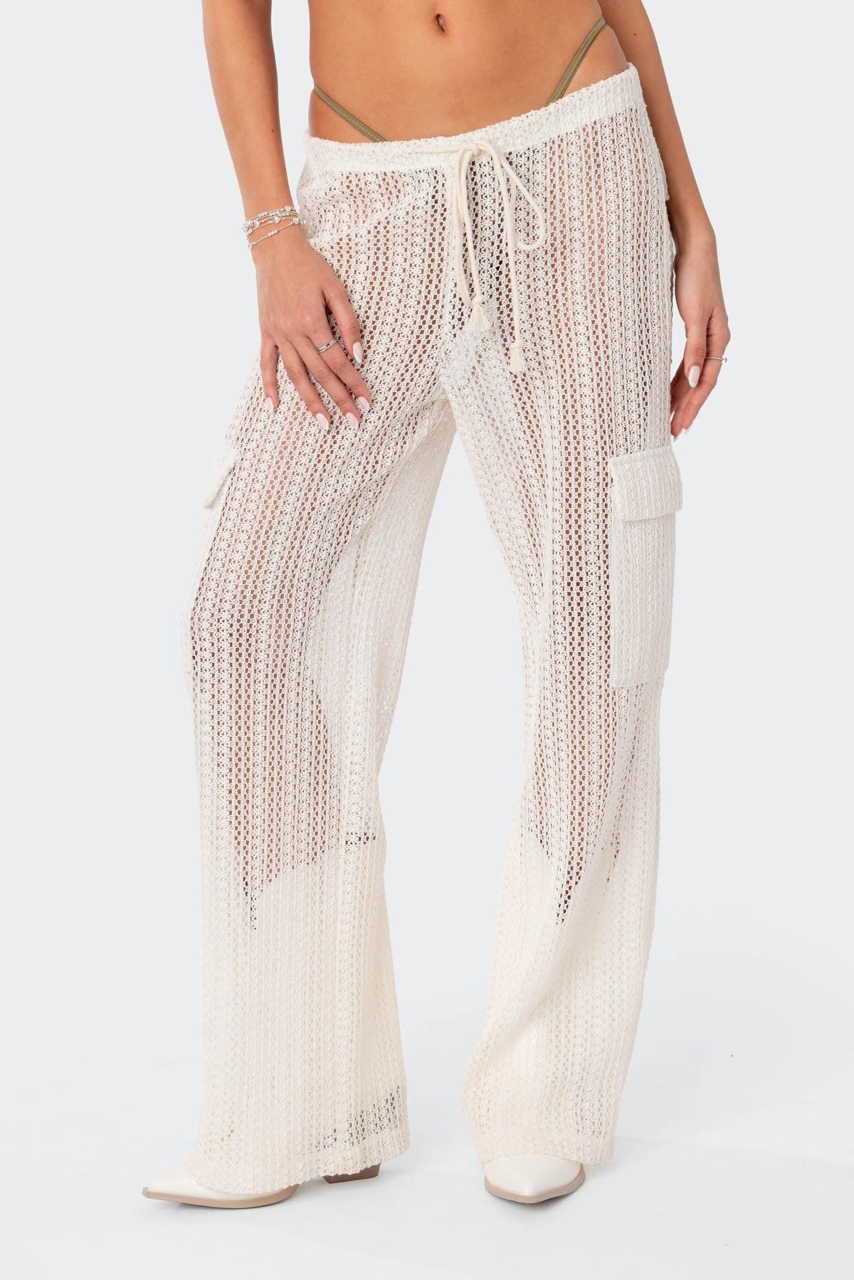 Ines Crochet Low Rise Cargo Pants Product Image