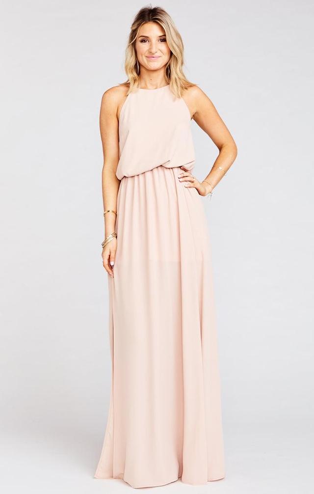 Heather Halter Dress ~ Dusty Blush Crisp Product Image