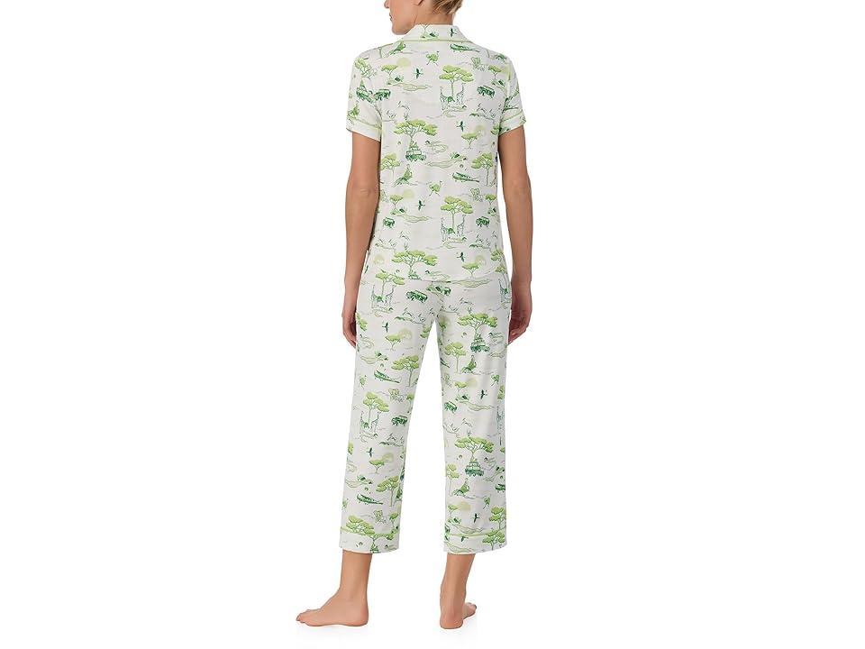 Kate Spade New York Cropped Short Sleeve PJ Set (Safari) Women's Pajama Sets Product Image