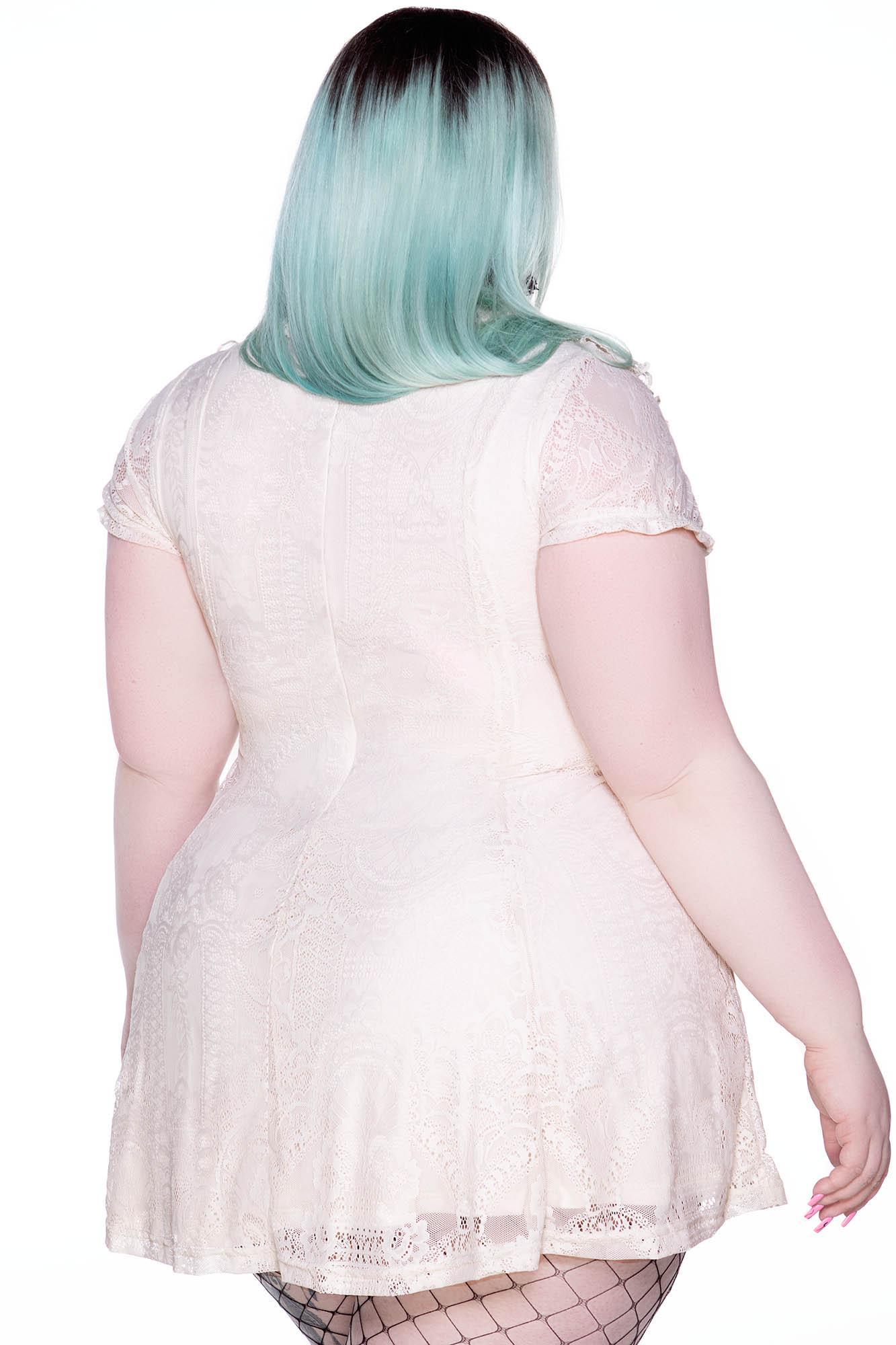 She's Laced Lace Dress [IVORY] [PLUS] Female Product Image