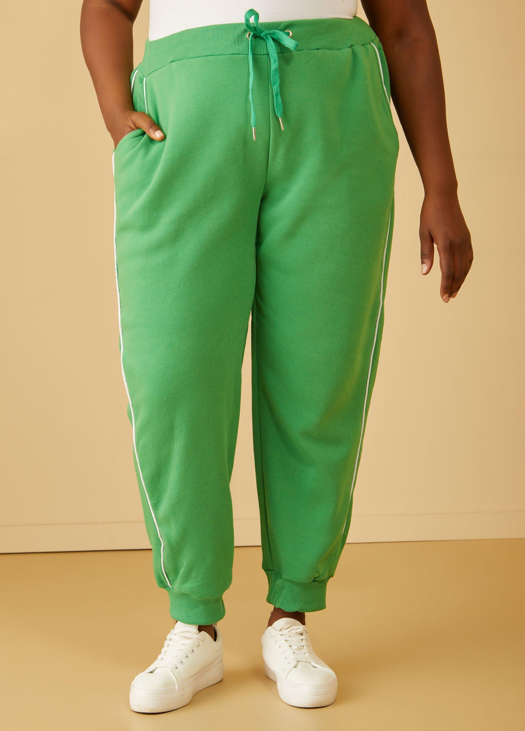 Plus Size Piped Fleece Joggers Ashley Stewart Product Image