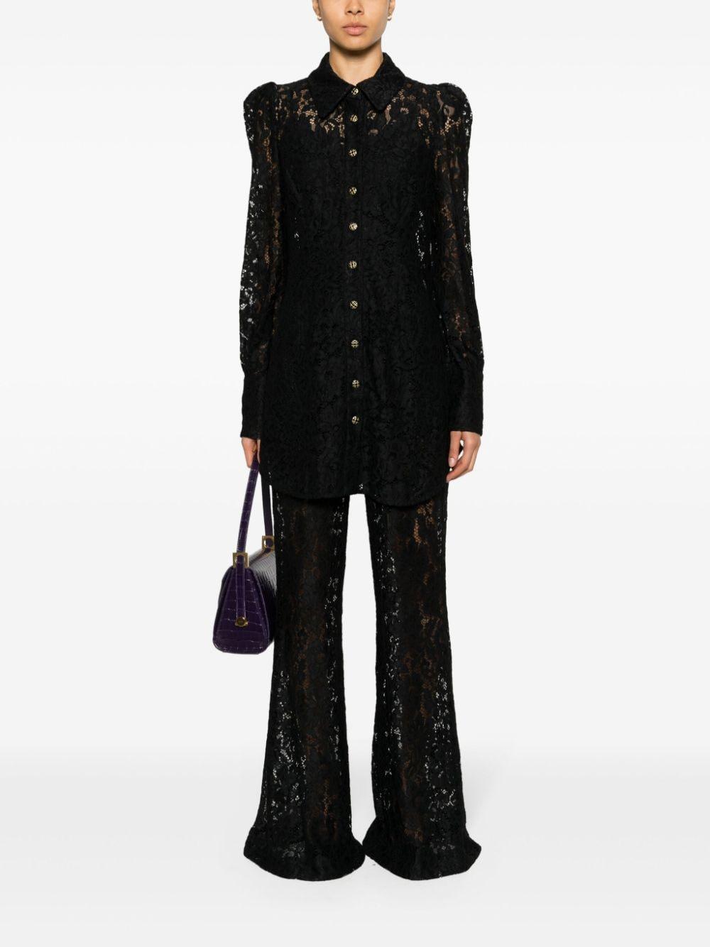 Matchmaker Guipure-lace Flared Trousers In Black Product Image