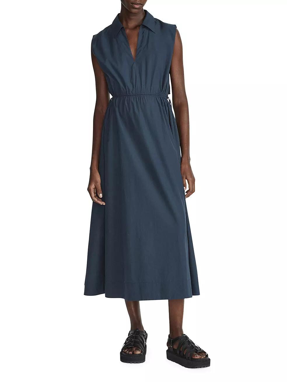 Soraya Sleeveless Poplin Midi-Dress Product Image