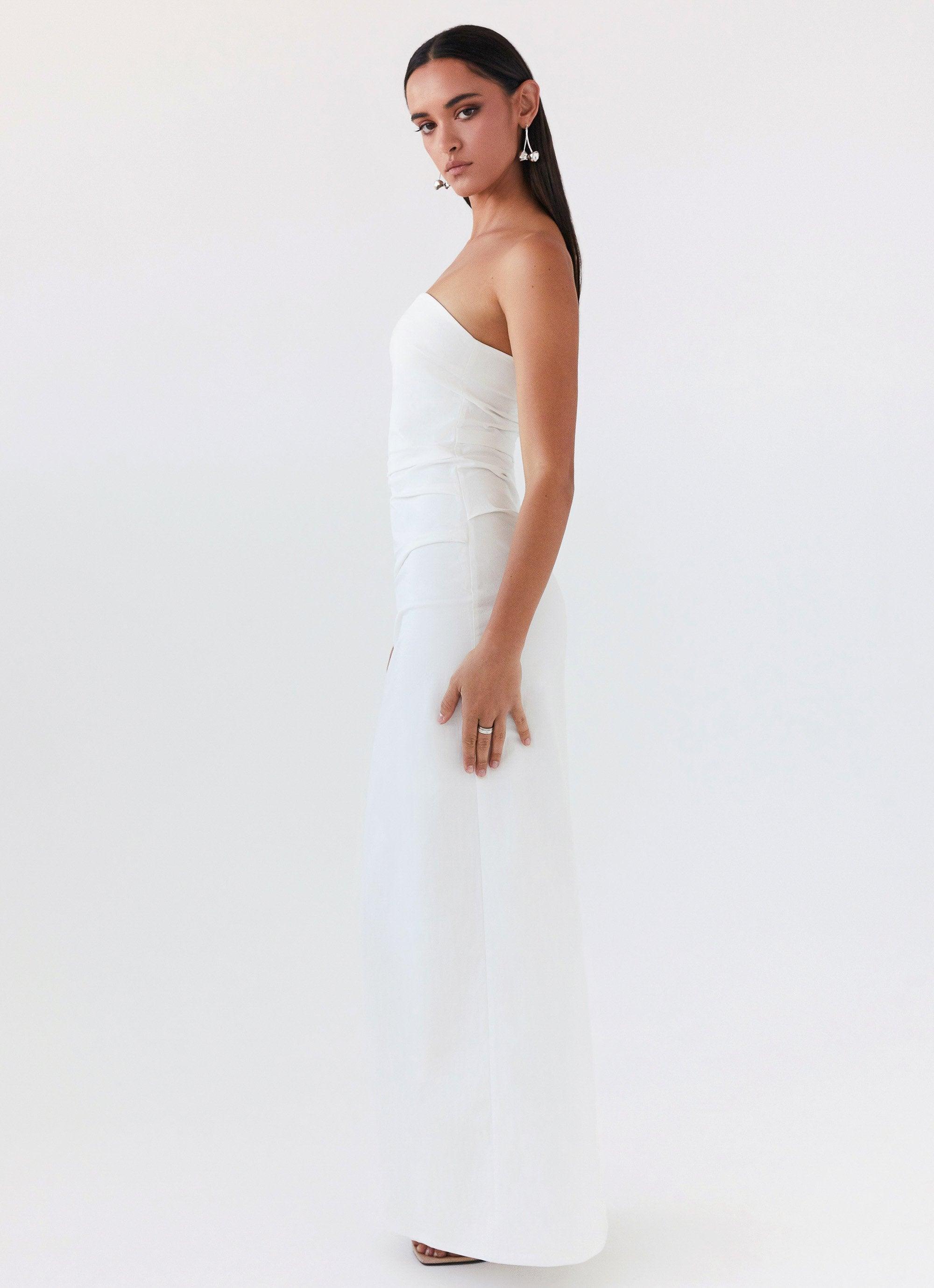 Danielle Strapless Maxi Dress - White Product Image