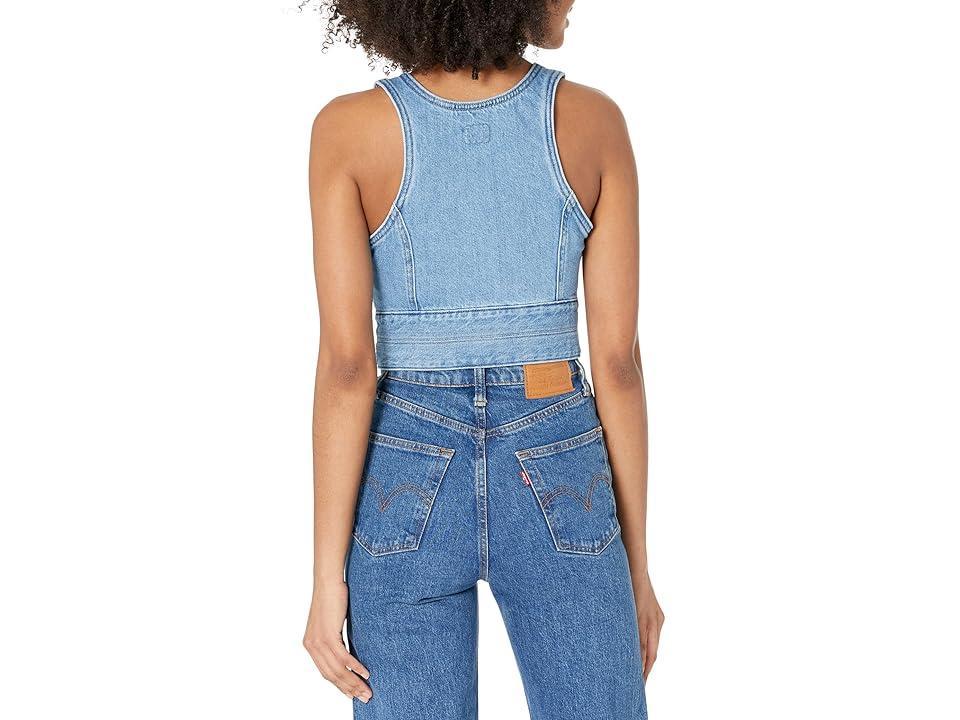 Levi's(r) Premium Raine Denim Crop Top (Check Yourself) Women's Clothing Product Image