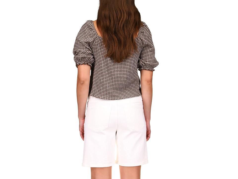 Sanctuary Remember Me Gingham Top (Chocolate Gingham) Women's Clothing Product Image