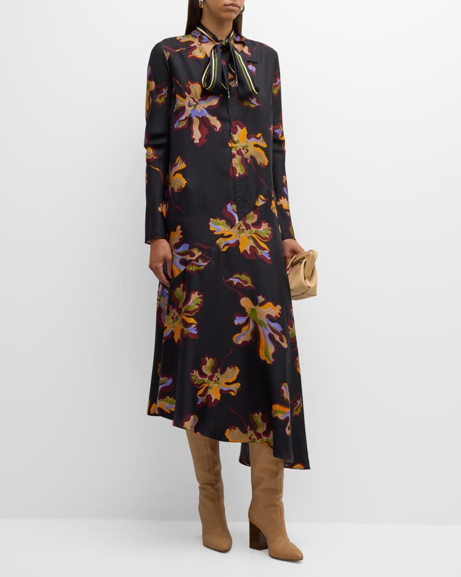 Floral Seductive Printed High-Low Midi Dress Product Image