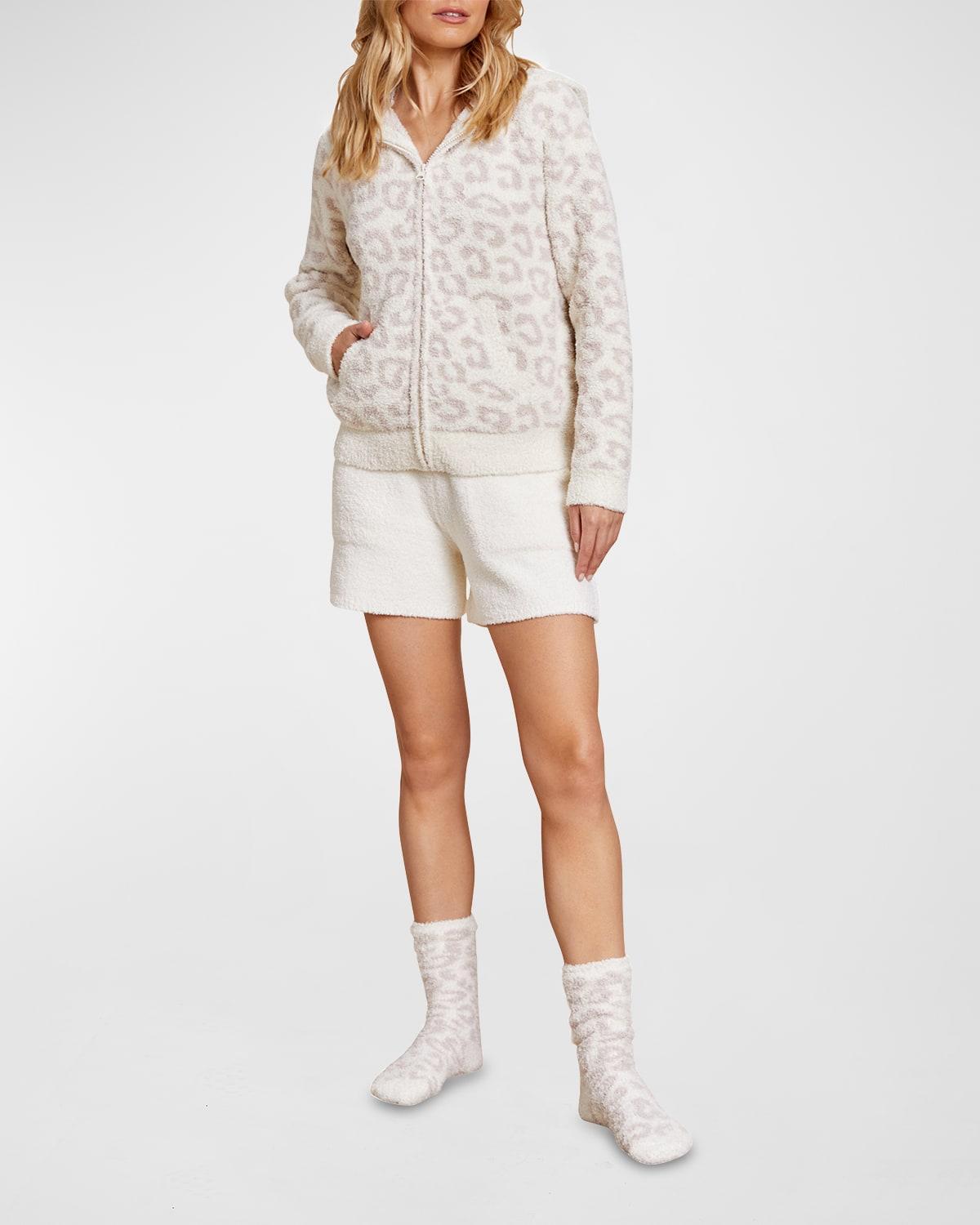 Barefoot Dreams CozyChic In The Wild Zip Hoodie in Ivory. Size S, XS, M, XL. Product Image