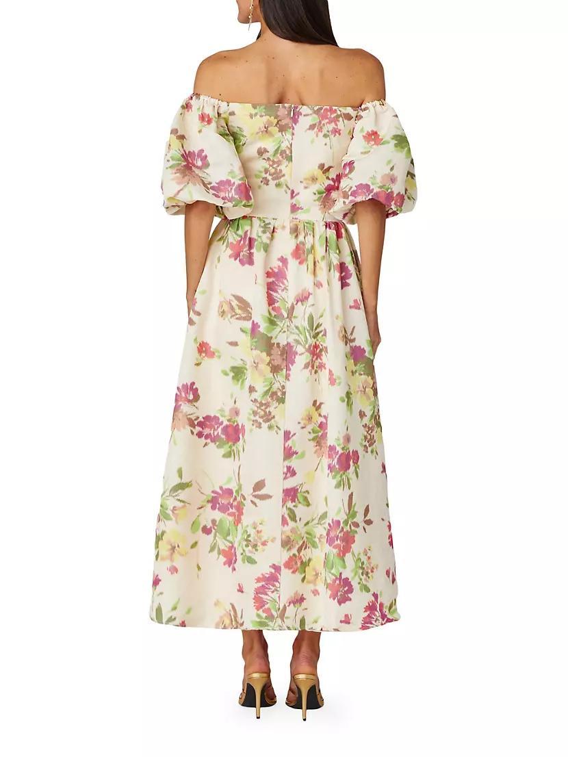 Zarah Floral Off-the-Shoulder Midi-Dress Product Image