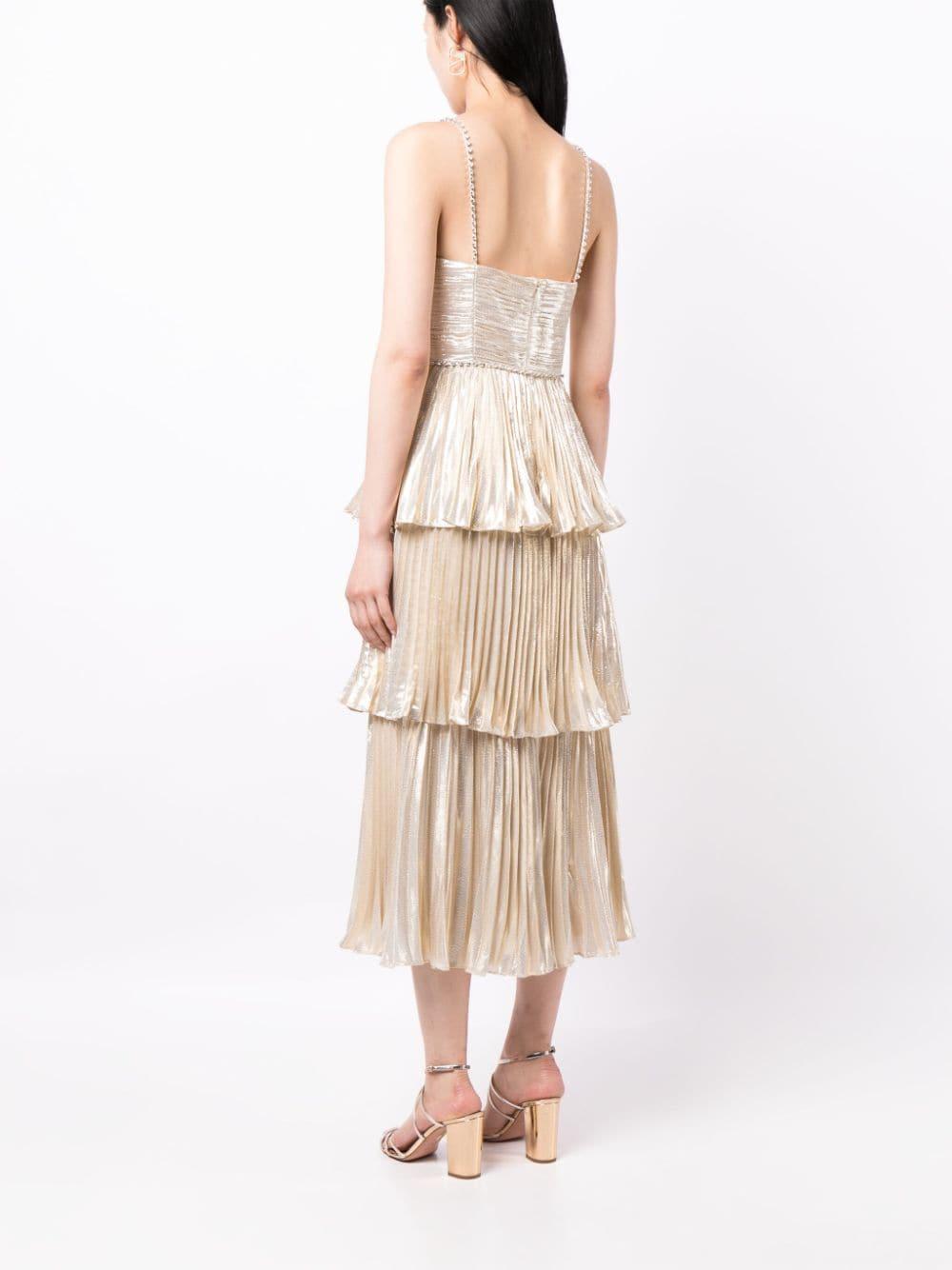 metallic tiered midi dress Product Image