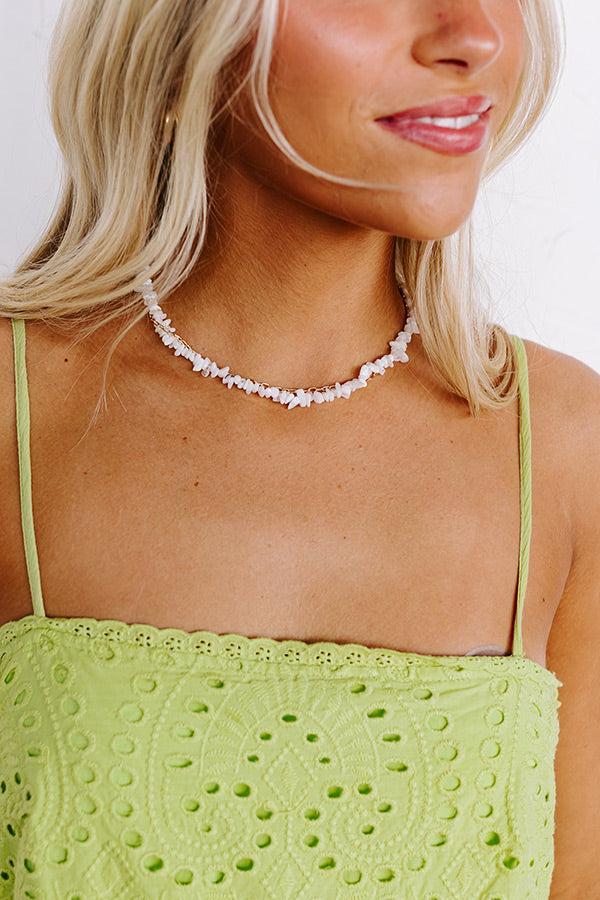 Seaside Bliss Semi Precious Layered Necklace in White Product Image