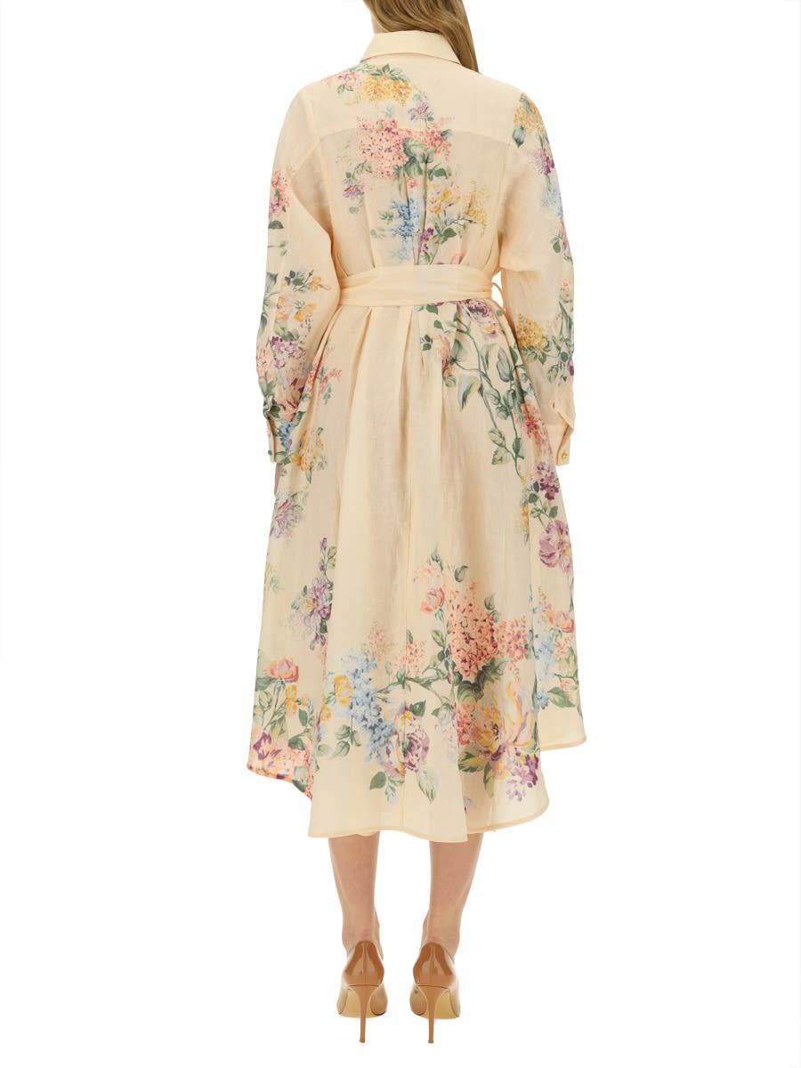 ZIMMERMANN Womens Cream Watercolour Floral Halliday Floral-print Linen Maxi Dress Product Image