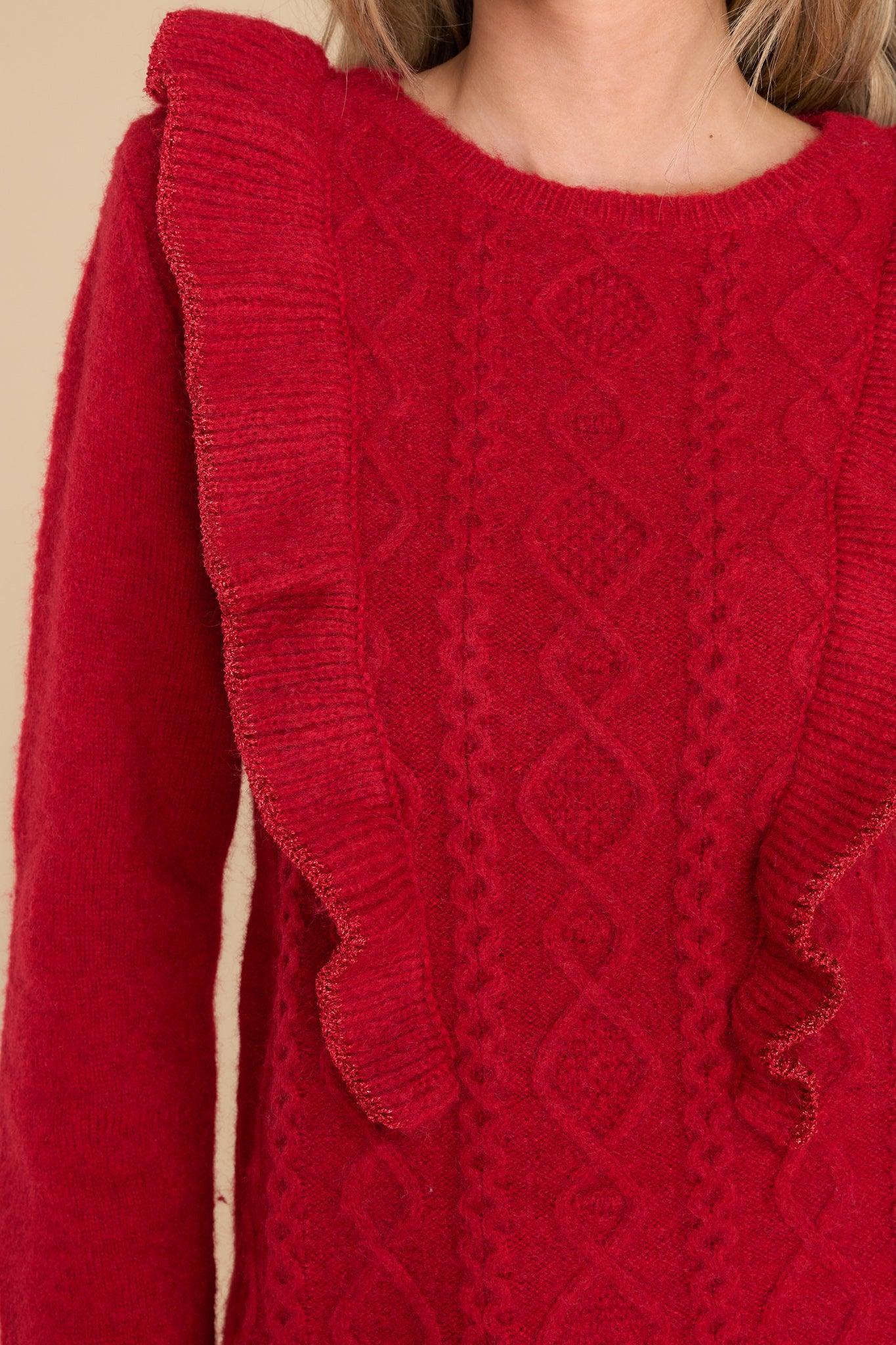 Fire Away Ruby Red Sweater Product Image