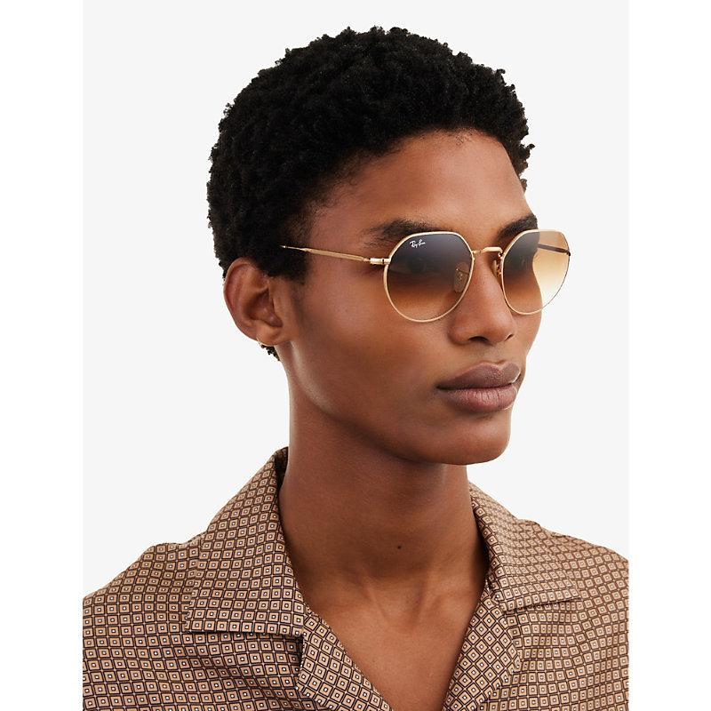 RAY BAN Rb3565 Jack Hexagonal-frame Gold-toned And Acetate Sunglasses Product Image