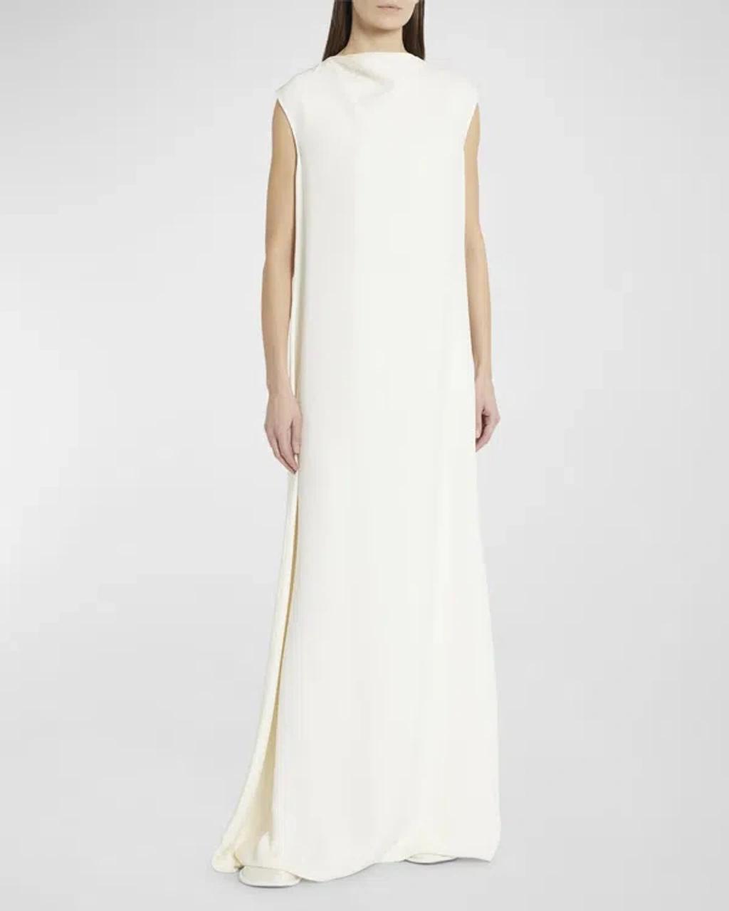 THE ROW Eno Silk-crepe Maxi Dress In White Product Image