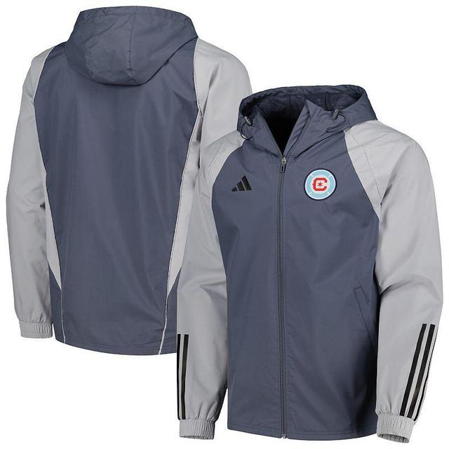 Mens adidas Charcoal Chicago Fire All-Weather Raglan Hoodie Full-Zip Jacket Product Image