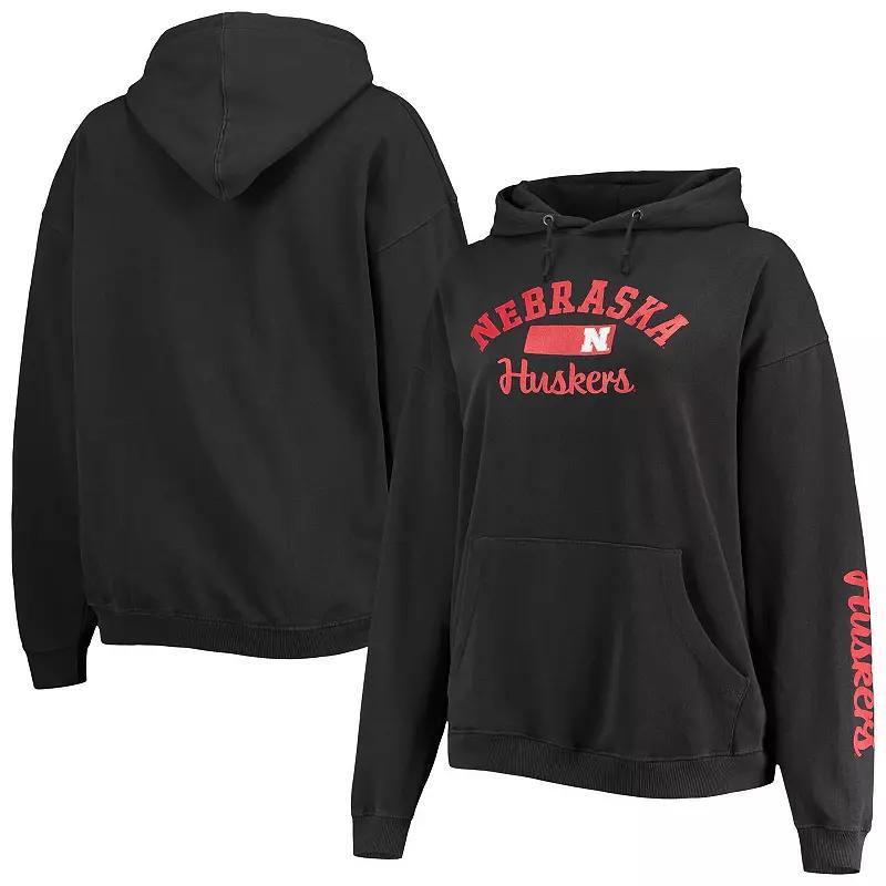 Womens Pressbox Nebraska Huskers Rock n Roll Super Oversized Pullover Hoodie Product Image