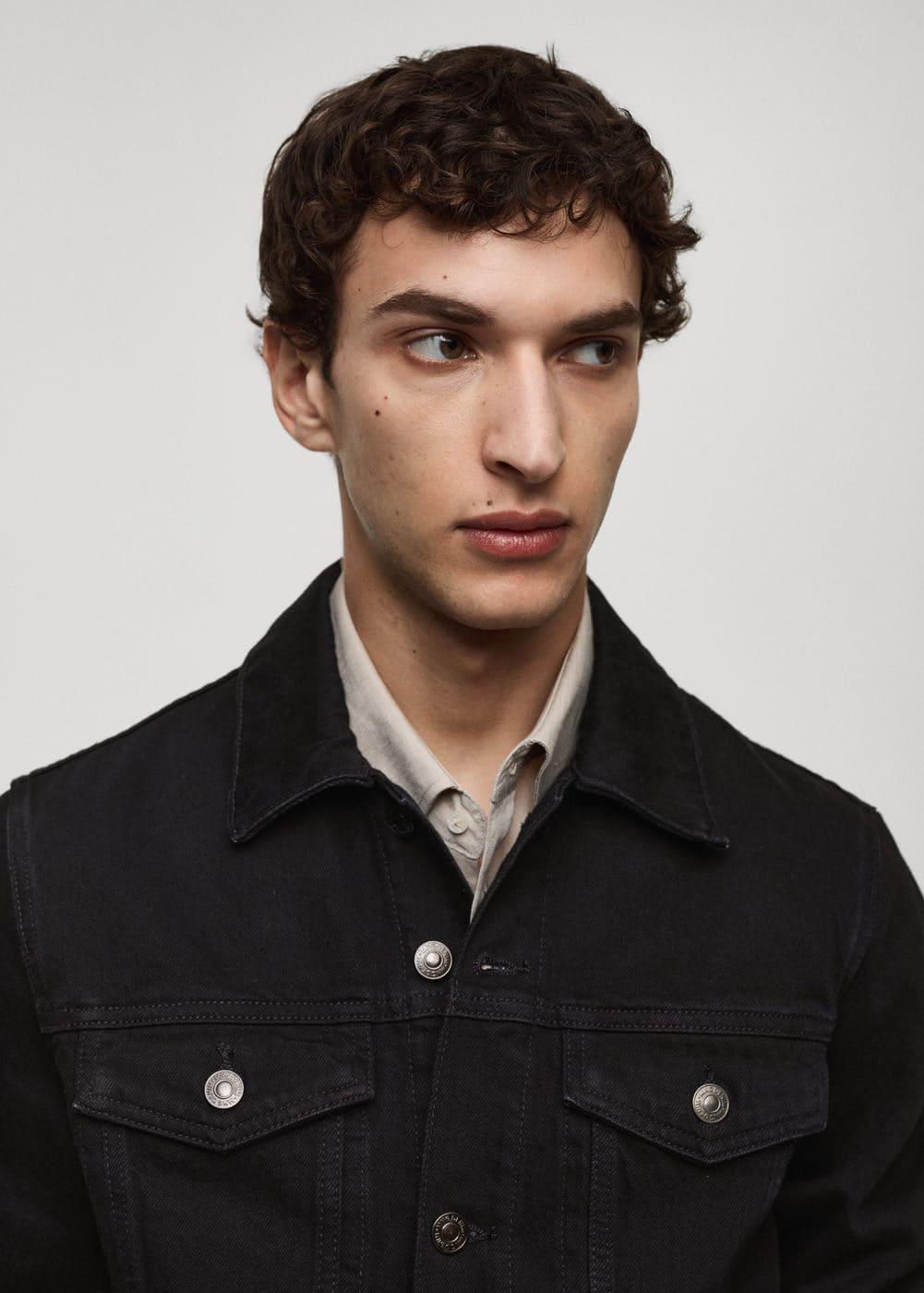 Mango Mens Pocketed Denim Jacket Product Image