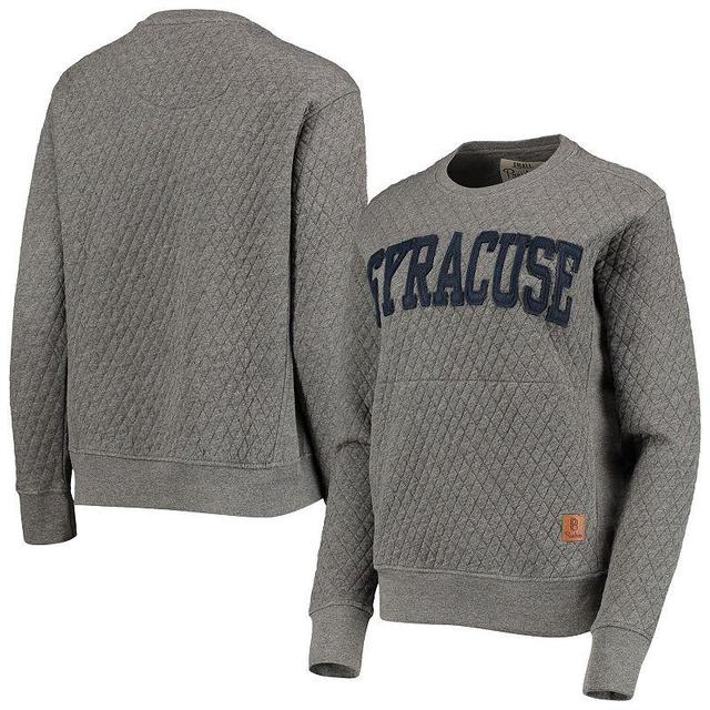 Womens Pressbox Heather Charcoal Syracuse Orange Moose Quilted Pullover Sweatshirt Product Image