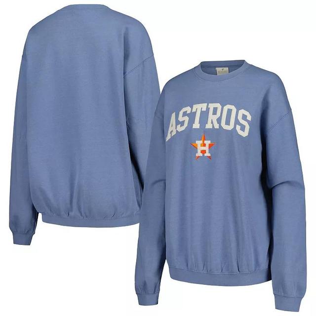 Womens Soft as a Grape Houston Astros Pigment Dye Pullover Sweatshirt Blue Product Image