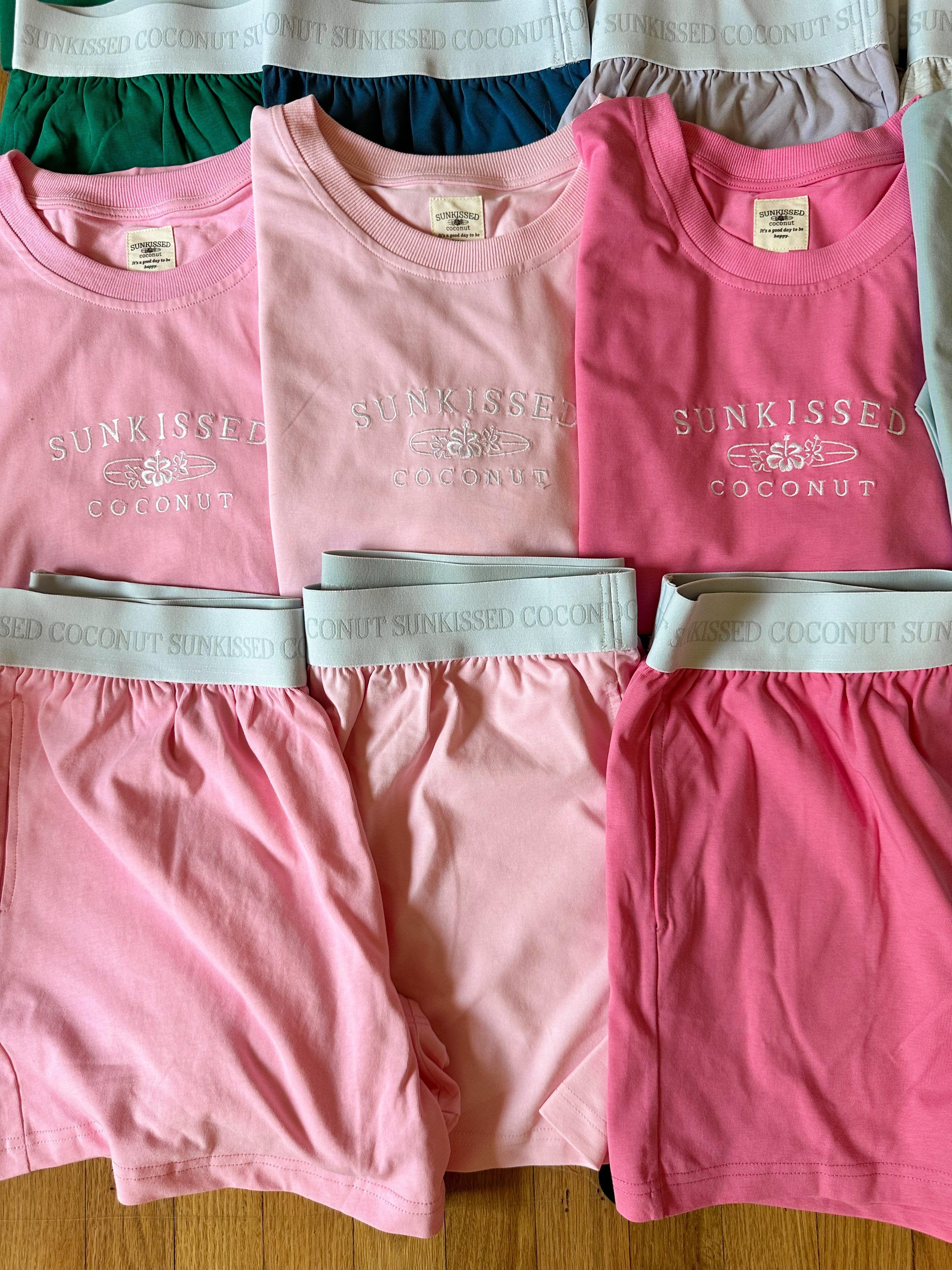 Malibu Pink Basic Watercolor Shorts Product Image