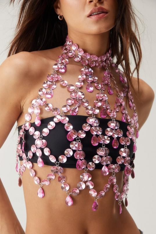 Halter Jewel Crop Top Product Image