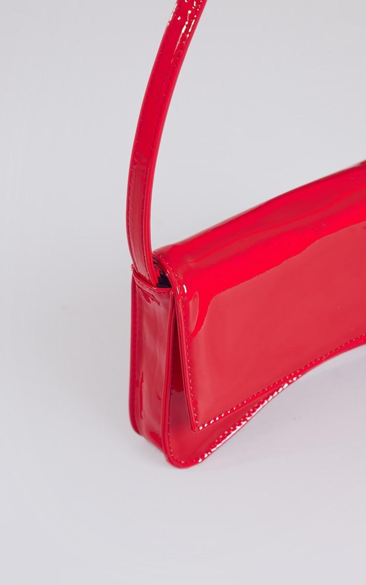 Red Gloss Baguette Shoulder Bag Product Image