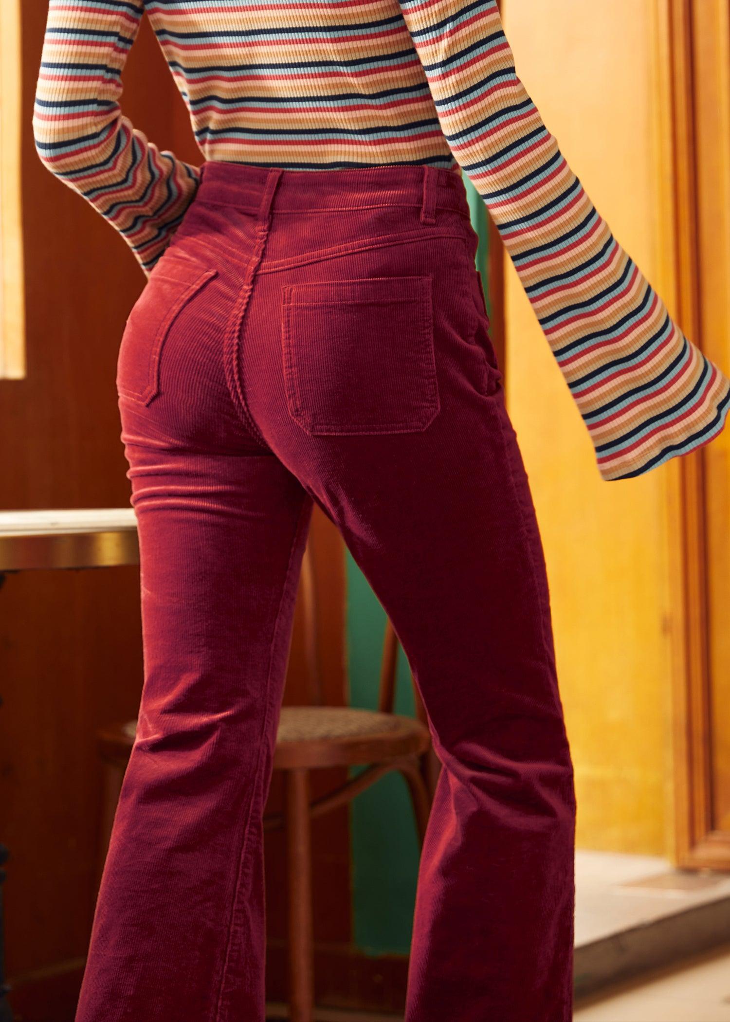 All Aboard For Corduroy Flare-Leg Pants Product Image