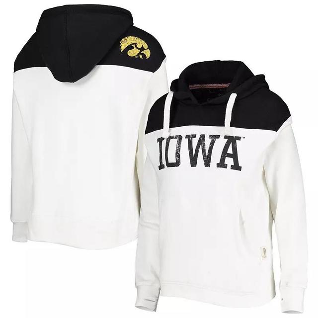 Womens Pressbox /Black Iowa Hawkeyes Chicago 2-Hit Yoke Pullover Hoodie Product Image