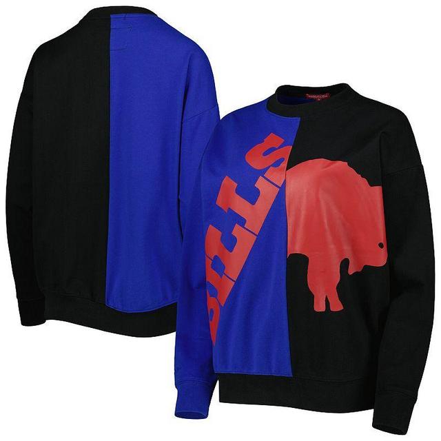 Womens Mitchell & Ness Royal/Black Buffalo Bills Big Face Pullover Sweatshirt Product Image