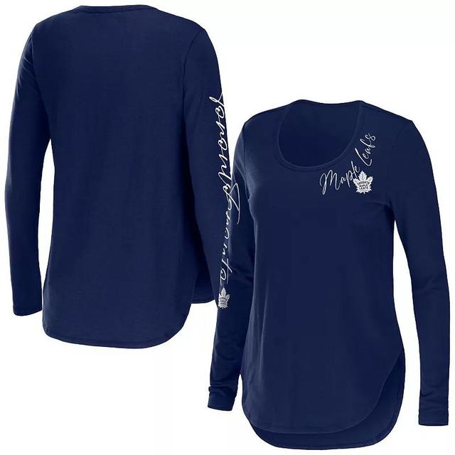 Womens WEAR by Erin Andrews Blue Toronto Maple Leafs Team Scoop Neck Long Sleeve T-Shirt Product Image