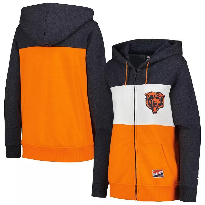 Womens New Era Chicago Bears Color-Block Full-Zip Hoodie Blue Product Image